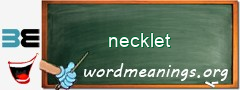 WordMeaning blackboard for necklet